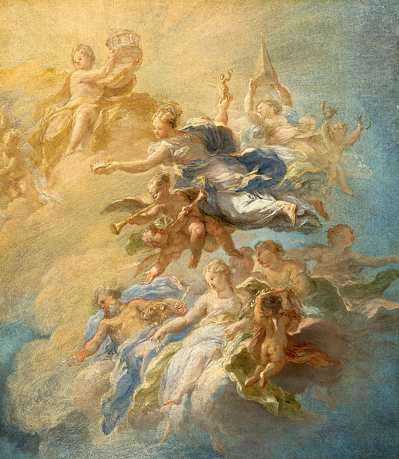 Allegory of the glory of Prince Eugene (Sketch for the destroyed Audience Hall’s ceiling painting, Upper Belvedere, Vienna)