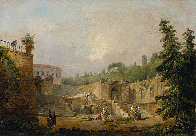 Brunnen auf einer Schlossterrasse (Freie Interpretation "Villa d`Este, Tivoli")