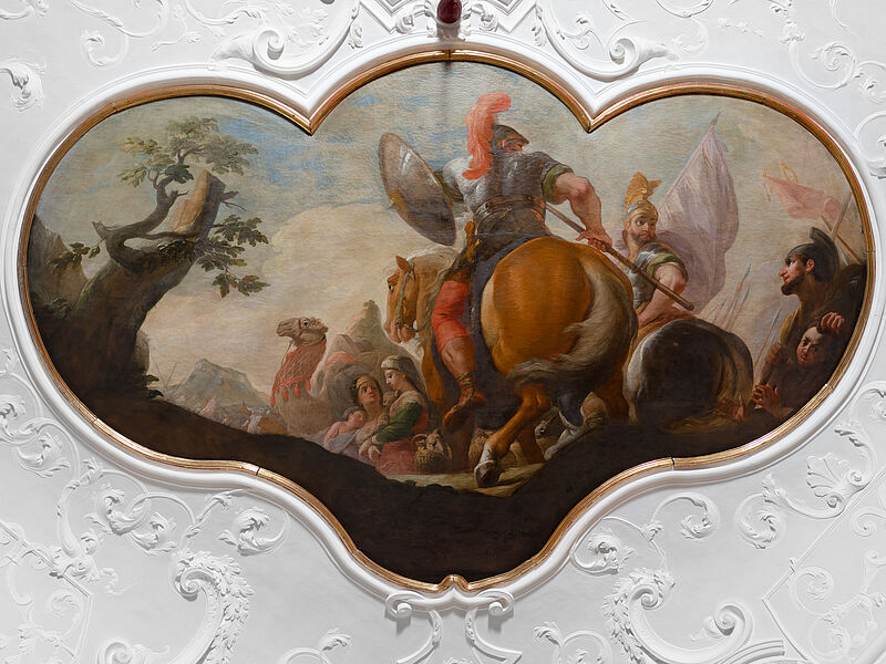 © Residenz zu Salzburg, Prunkräume, Foto: Stürzenbaum Deckengemälde - Der Gefangenenzug der Skythen