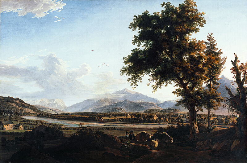 © Residenzgalerie Salzburg, Illustration Fotostudio Ulrich Ghezzi, Oberalm The Salzburg landscape series for Prince-Archbishop Count Hieronymus Colloredo: The Salzach valley to the south of the town