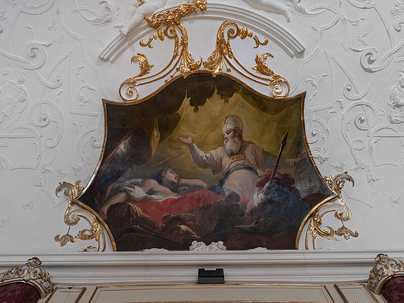 © Residenz zu Salzburg, Prunkräume, Foto: Stürzenbaum Deckengemälde - Alexanders Traumvision des Hohepriesters