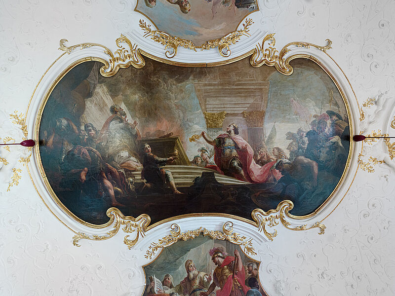 © Residenz zu Salzburg, Prunkräume, Foto: Stürzenbaum Deckengemälde - Alexanders Opfer im Tempel von Jerusalem