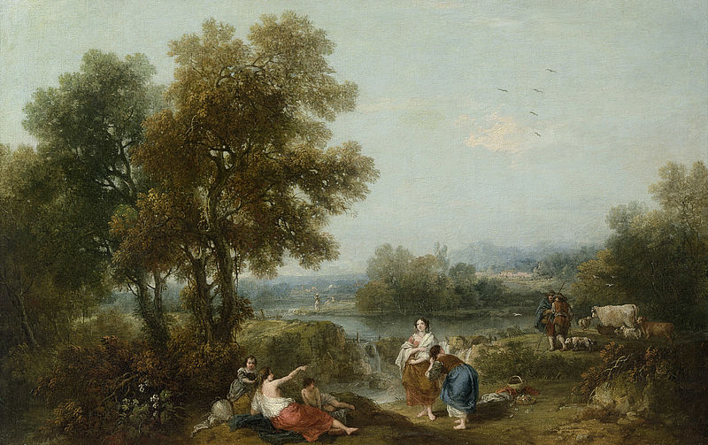 River Landscape with Shepherds
