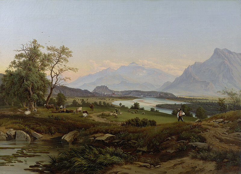 © Residenzgalerie Salzburg, Illustration Fotostudio Ulrich Ghezzi, Oberalm View of Salzburg from Maria Plain