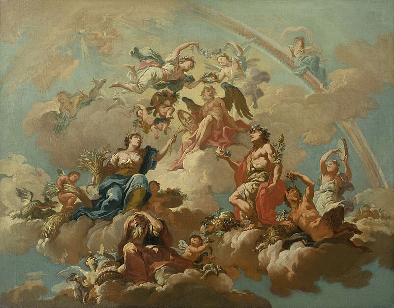 © Residenzgalerie Salzburg, Illustration Fotostudio Ulrich Ghezzi, Oberalm The Four Seasons Paying Homage to Chronos (Sketch for the ceiling fresco of the hall of Neuwartenburg Castle, Upper Austria)