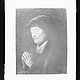 Wolfrum glass plate - Harmensz. van Rijn Rembrandt, Old Woman Praying, Inv.-no. 549