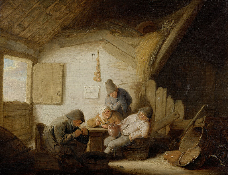 © Residenzgalerie Salzburg, Illustration Fotostudio Ulrich Ghezzi, Oberalm Village Tavern with four Figures