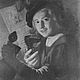 Wolfrum glass plate 2070 - Gerard van Honthorst, Young Drinker, Inv.-no. 540