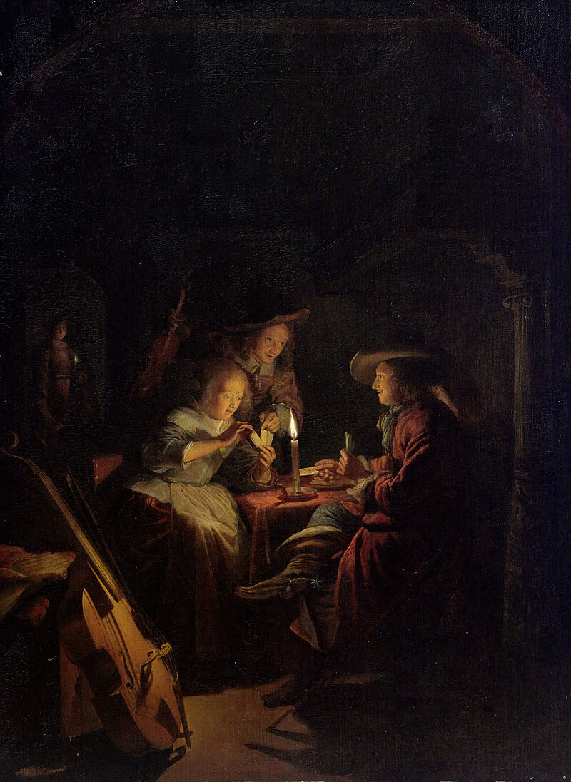 © Residenzgalerie Salzburg, Illustration Fotostudio Ulrich Ghezzi, Oberalm Card-Players by Candlelight