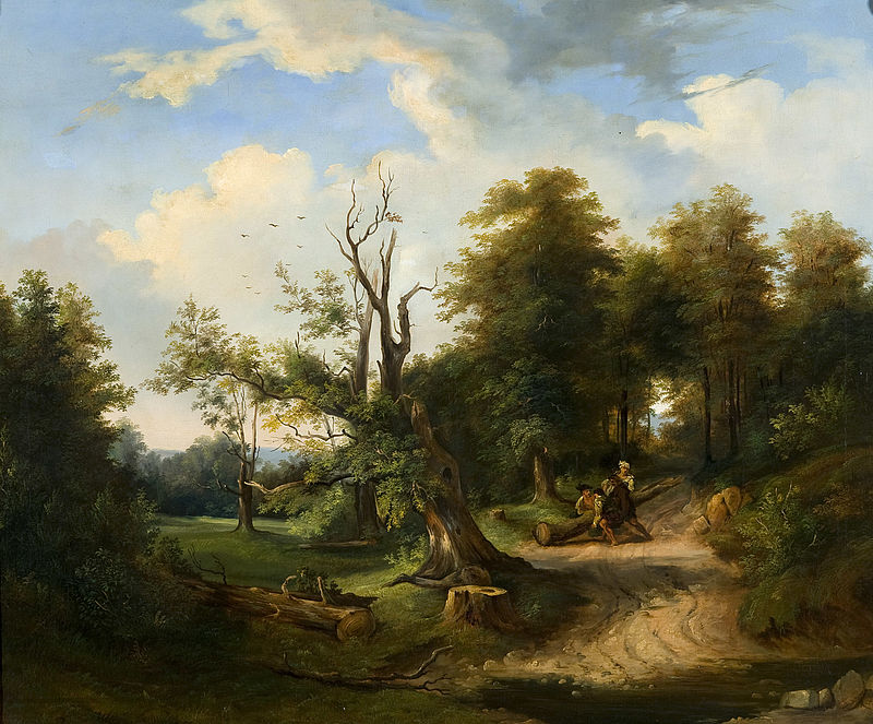 Wooded Landscape with Woodcutters