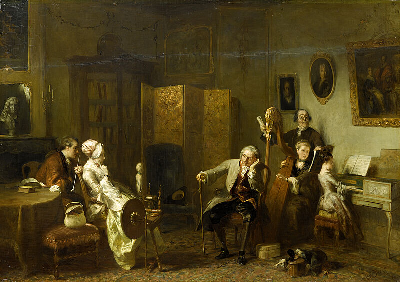 © Residenzgalerie Salzburg, Illustration Fotostudio Ulrich Ghezzi, Oberalm Group of Musicians playing to an Audience