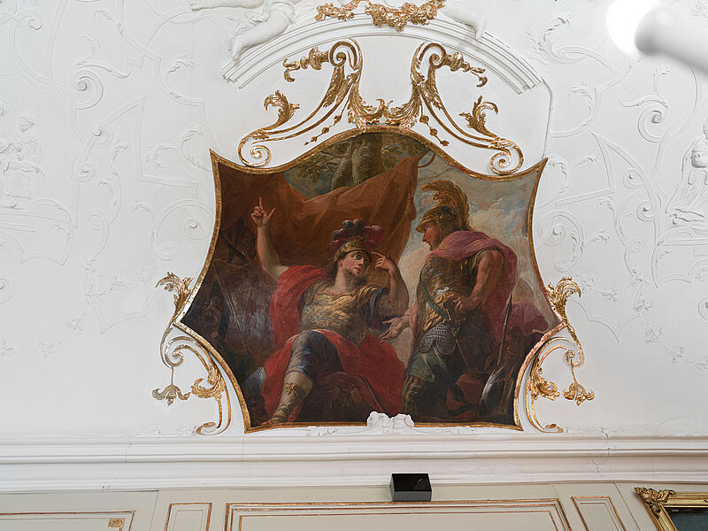 © Residenz zu Salzburg, Prunkräume, Foto: Stürzenbaum Deckengemälde - Alexander erklärt Parmenio seinen Traum