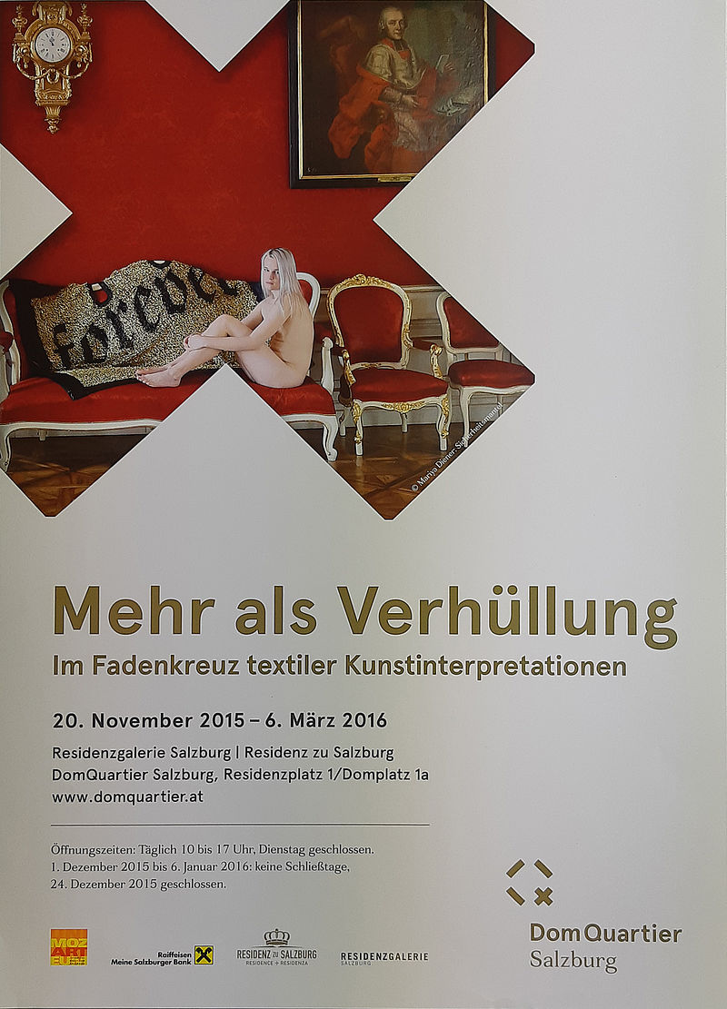 Mehr als Verhüllung. Im Fadenkreuz textiler Kunstinterpretationen 22.11.2015-6.3.2016
(Beyond Veiling. New Interpretations of Baroque Materiality 22.11.2015-6.3.2016)