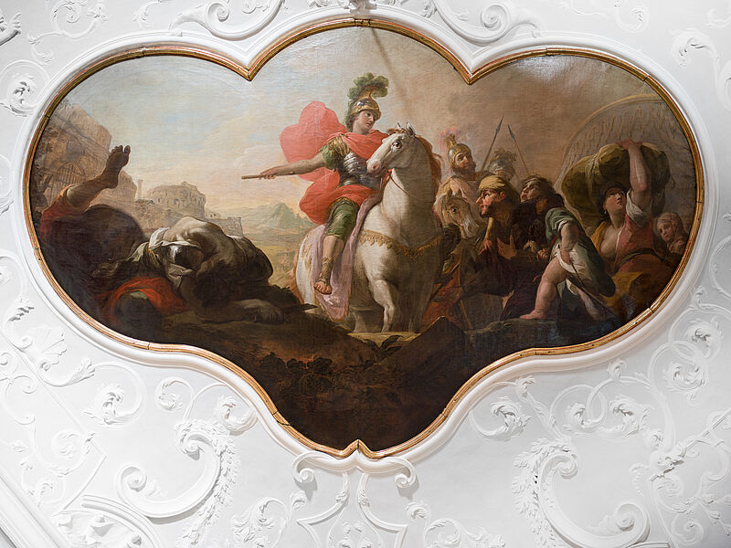 © Residenz zu Salzburg, Prunkräume, Foto: Stürzenbaum Deckengemälde - Die Gründung der ersten Alexandropolis
