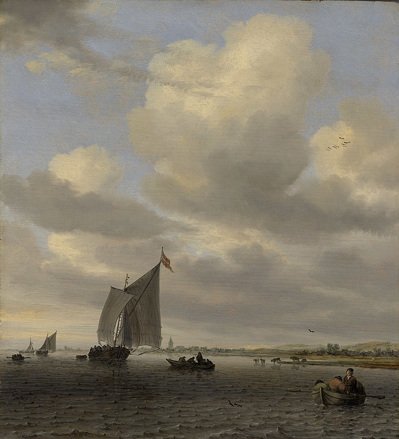 Seascape with Sailing-boat on the left