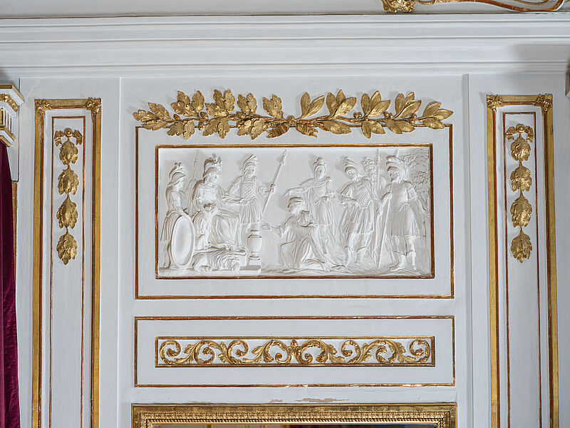 © Residenz zu Salzburg, Prunkräume, Foto: Stürzenbaum Stuckrelief - Großmut des Scipio?