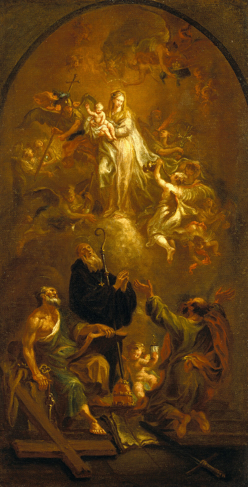 © Residenzgalerie Salzburg, Illustration Fotostudio Ulrich Ghezzi, Oberalm Virgin with Child, St Benedict, St Peter and St Paul (Sketch for the high altar of St. Peter’s, Salzburg)