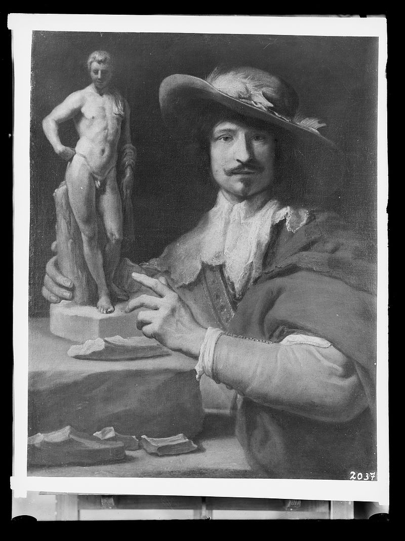 © Residenzgalerie Salzburg Wolfrum glass plate - Charles Le Brun, Portrait of the Sculptor Nicolas Le Brun, Inv.-no. 254