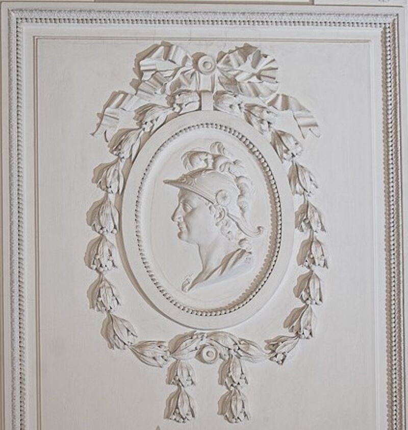 © Residenz zu Salzburg, Prunkräume, Foto: Stürzenbaum Ovales Stuckmedaillon mit Porträt im Flachrelief: Alexander der Große