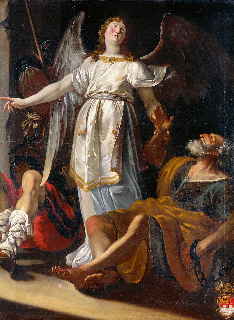 Liberation of St Peter from the Dungeon (Coat of arms of Count Johann Franz Preysing (1615–1687), Prince-Bishop of Chiemsee (1670–1687))