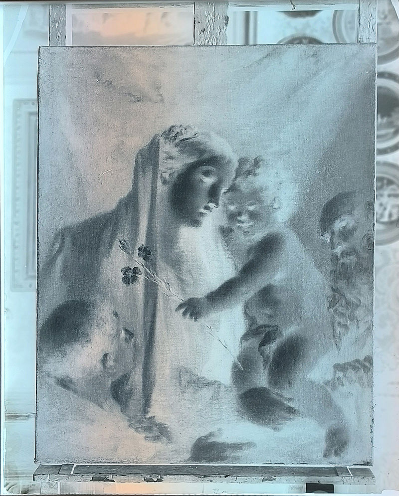 Wolfrum Glasplattennegativ 2667 - Giovanni Antonio Pellegrini, Hl. Familie mit hl. Antonius, Inv.-Nr. 331