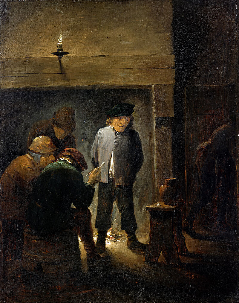 © Residenzgalerie Salzburg, Illustration Fotostudio Ulrich Ghezzi, Oberalm Peasants in front of a Fireplace by Candlelight