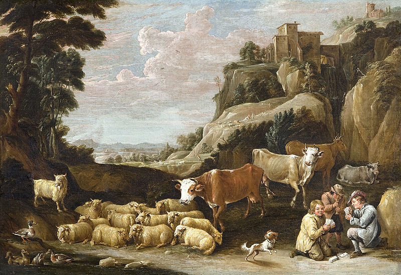 Landscape with shepherds and flock
